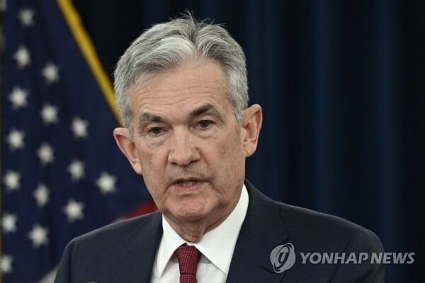 제롬 파월 미국 연방준비제도(Fed·연준) 의장이 19일(현지시간) 워싱턴DC에서 기자회견을 하고 있다. [사진=연합뉴스]