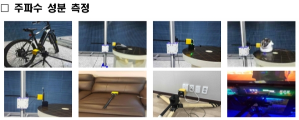 제2차?생활제품?공간 전자파 측정 모습(주파수 성분 측정). [출처= 과학기술정통부 국립전파연구원]<br>