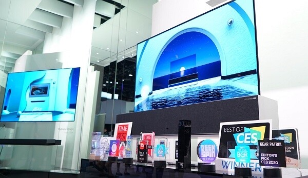 LG 올레드 TV, 'CES 2020'에서 최고 TV로 선정. [사진= LG전자 제공]