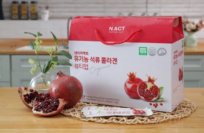 ‘네이처액트 유기농 석류 콜라겐 뷰티업’.(사진=에이씨티바이)