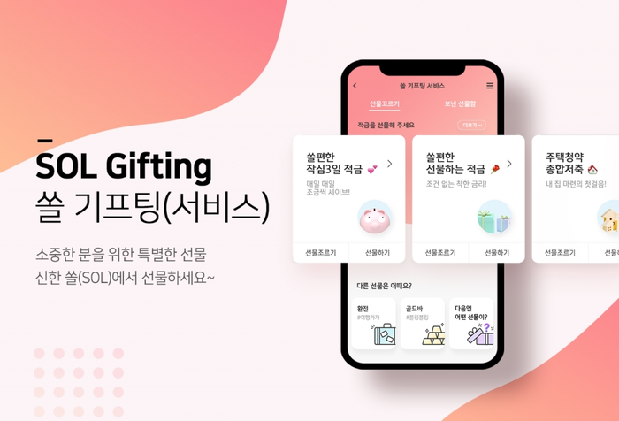 쏠기프팅 서비스 이미지.(사진=신한은행)