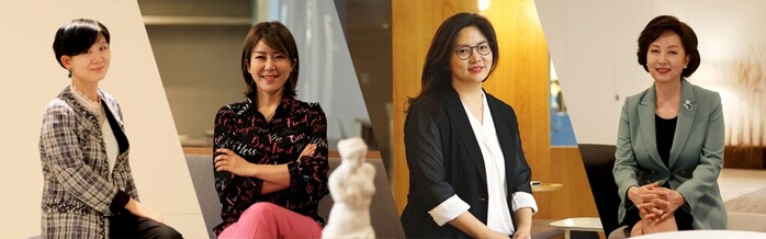 아름다운 프로 1호~4호, 좌측부터 김지수 기자, 이랑주 대표, 김지영 COO, 신은경 교수.(사진=신원)