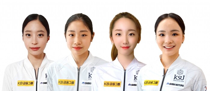 사진 왼쪽부터 KB금융그룹 후원선수인 유영(16, 수리고), 이해인(15, 한강중), 김예림(17, 수리고), 임은수(17, 신현고) 선수.(사진=KB금융그룹)