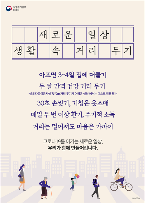 생활 속 거리 두기 행동수칙. [출처= 질병관리본부]