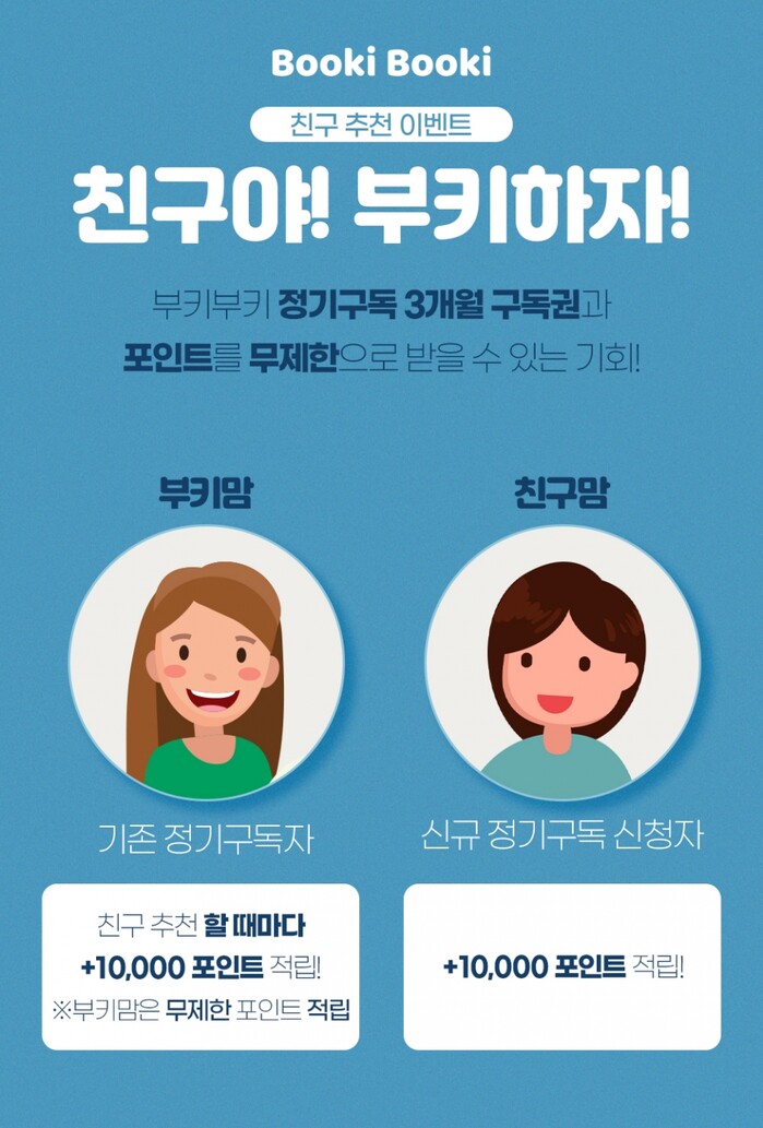아누리 부키부키 친구 추천 이벤트, 1만 포인트씩 무제한 적립 가능.(사진=LF 트라이씨클 아누리)