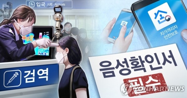 방역강화 대상국 입국 외국인 '음성확인서' 의무화 (PG) 장현경 일러스트.[출처= 연합뉴스]